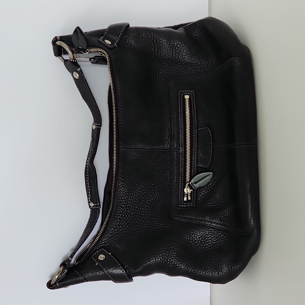 COACH  Pebbled Black Leather Purse  Shoulder Bag